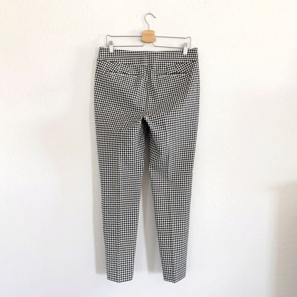 Talbots Bold Houndstooth Chatham Stretch Ankle Pant Black White Size 10 - Picture 4 of 12